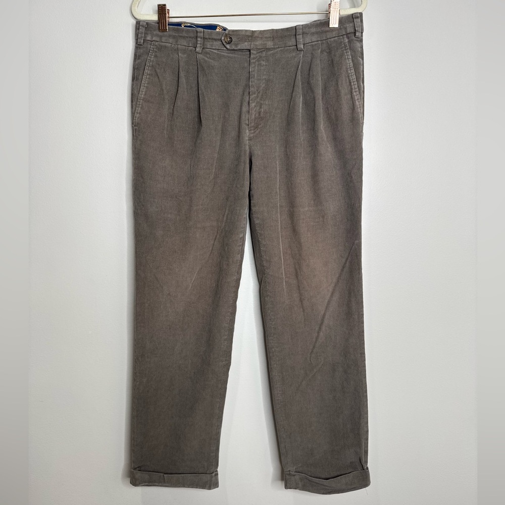 Lauren Ralph Lauren Vintage‎ Taupe Corduroy Tapered Trouser Pants